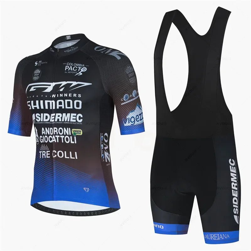 Men's Cycling Jersey & 19D Bib Set – Short Sleeve Maillot Culotte Kit - lily supply
