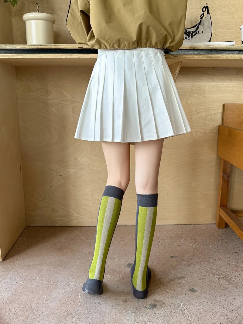 Women's Korean Vintage Over Knee Long Socks - Trendy Fashion Stockings - lily supply