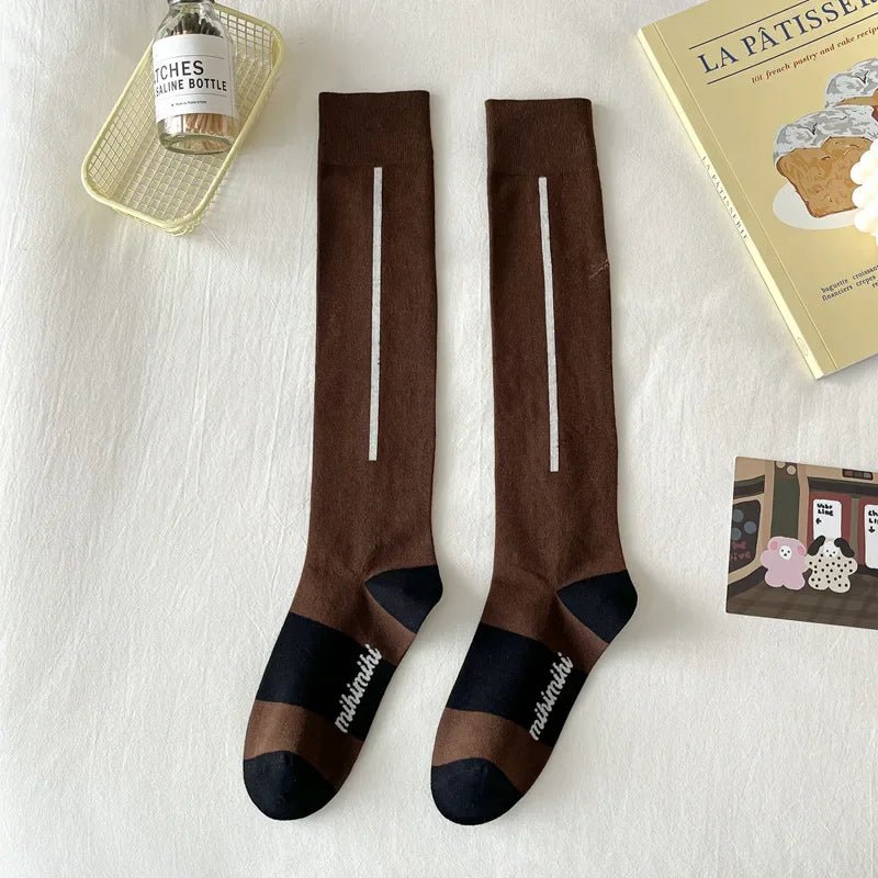 Women's Korean Retro Knee Length Socks – Vintage Style Long Socks - lily supply