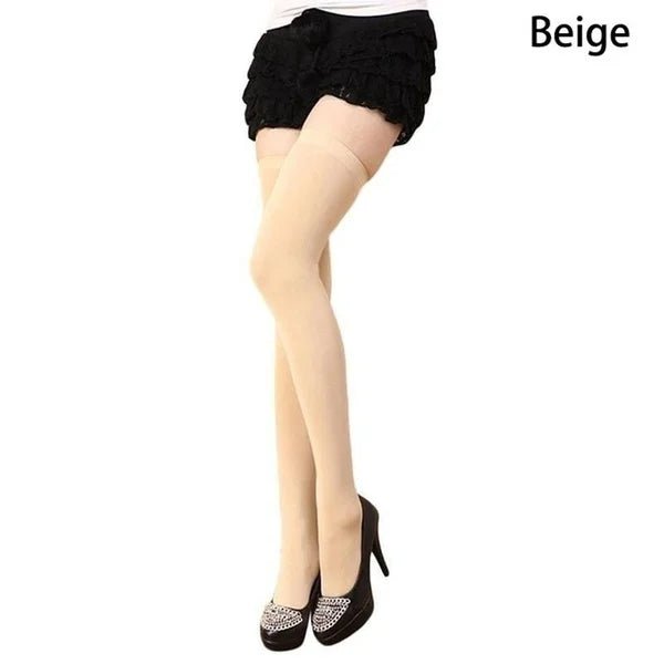 Women's Over Knee Thigh High Stockings - Black White Lolita Long Socks - lily supply