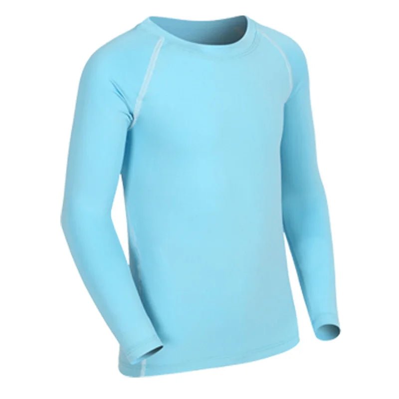Kids Children Boy Girl Running Long T Shirt Fitness Sport Basketball Football Gym Sportswear Soccer Hiking Undershirt jerseys 6 - lily supply