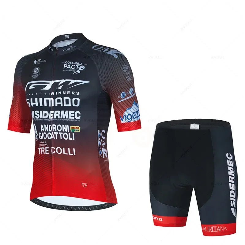 Men's Cycling Jersey & 19D Bib Set – Short Sleeve Maillot Culotte Kit - lily supply