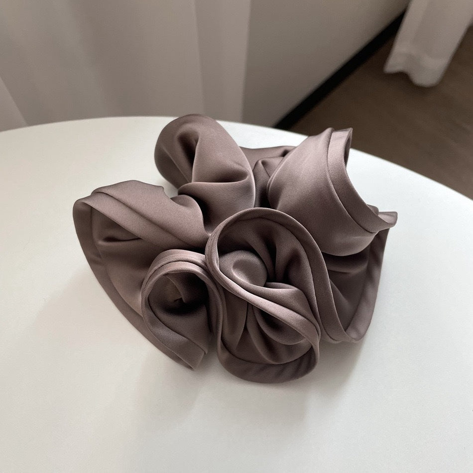 Korean Big Size Ruffle Scrunchie - Elegant Ribbon Updo Hair Ties - lily supply
