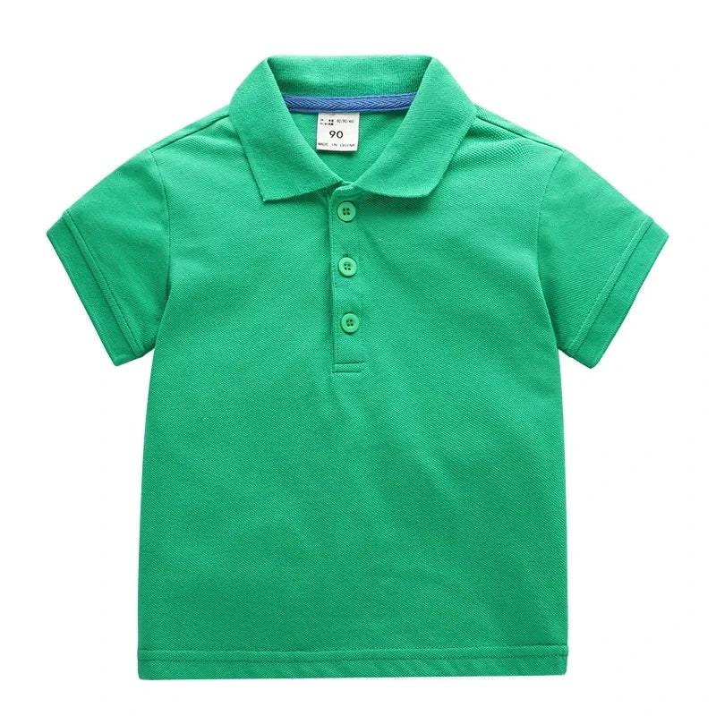 Kids Solid Cotton Polo Shirt Ages 1-10