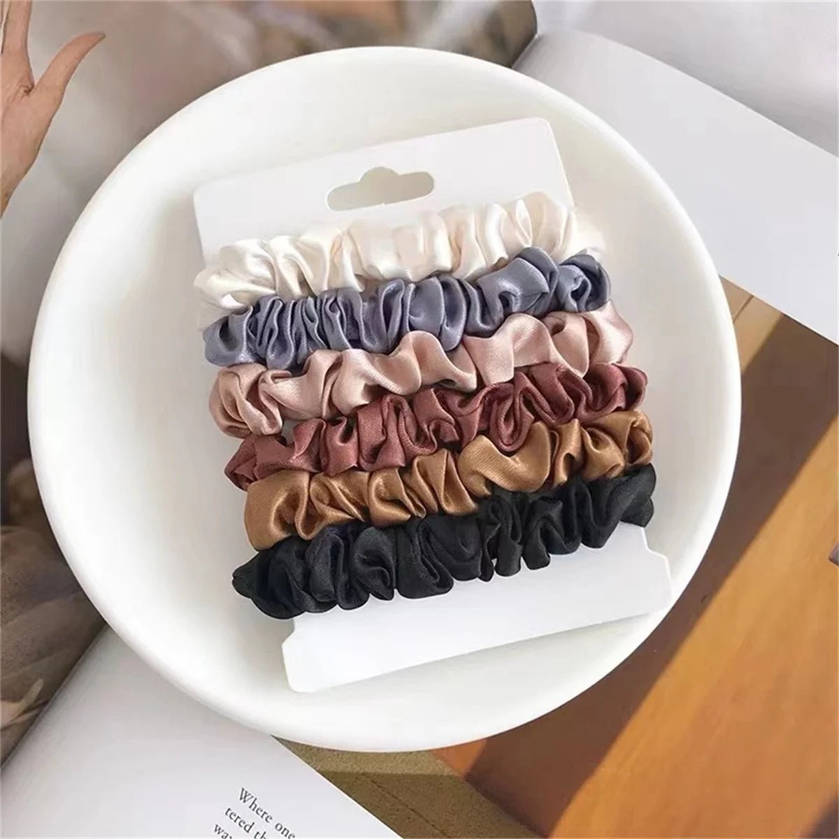 6pcs Satin Hair Scrunchies - Softer Than Silk for Women & Girls - lily supply