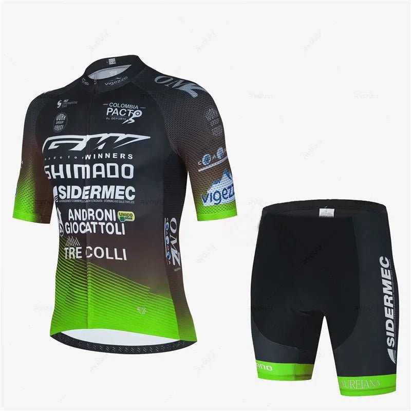 Men's Cycling Jersey & 19D Bib Set – Short Sleeve Maillot Culotte Kit - lily supply