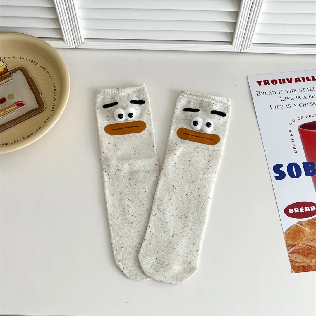 Funny Expression Women's Socks - Cute Cartoon Gift - lily supply