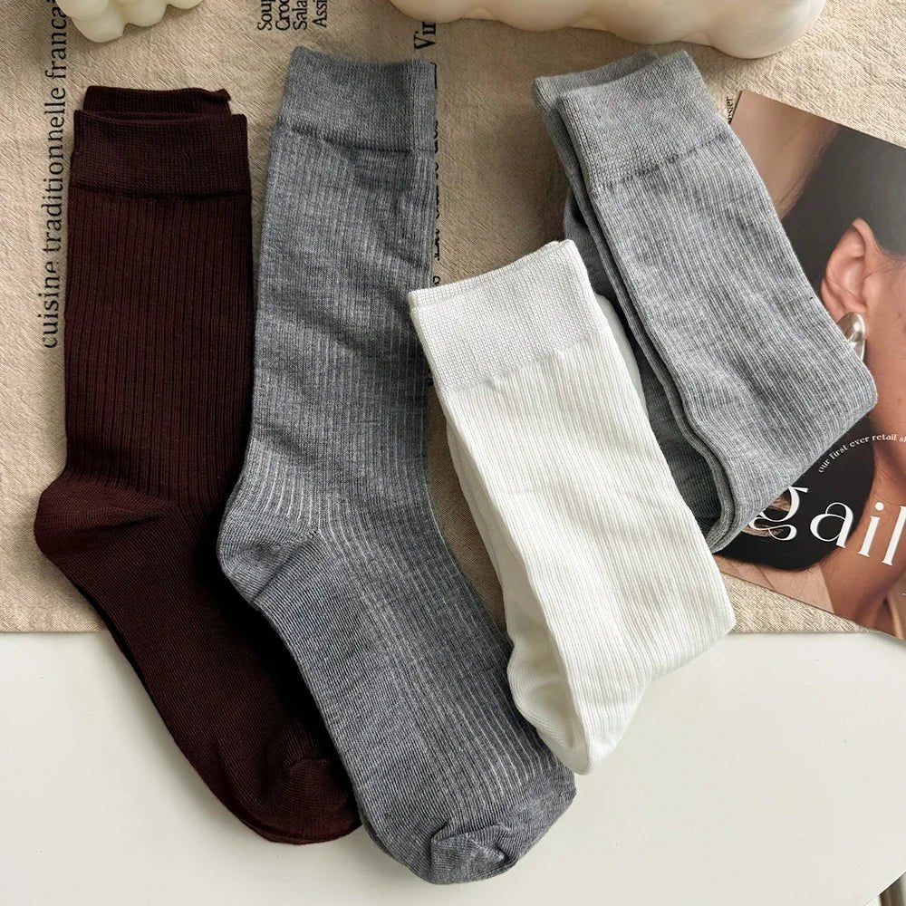 Women's Korean Stripe Pile Long Winter Socks – Warm Knee High Socks - lily supply