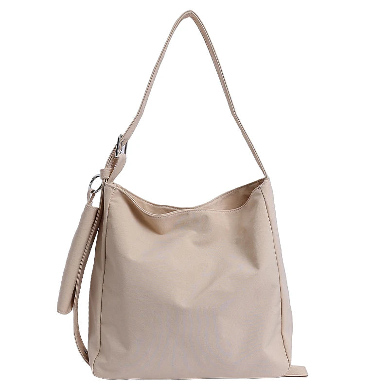 Women Canvas Shoulder Bags Work Travel Tote Women's Handbags Large Capacity Bag Solid Color Simple Casual Commuter Bag