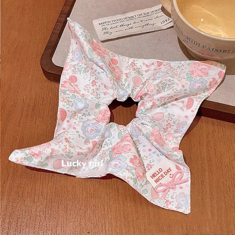 Cute Square Scrunchie for Girls - Sweet Children's Hair Tie Headband - lily supply
