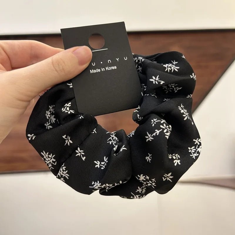 Leopard Print Oversized Scrunchie - Retro Elastic Hair Tie - lily supply