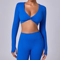 Women's Shirt Crop Top Fitness Shirts Gym Running Workout Long Sleeve Sports Top Woman Yoga Tops Activewear With Thumb Hole - lily supply