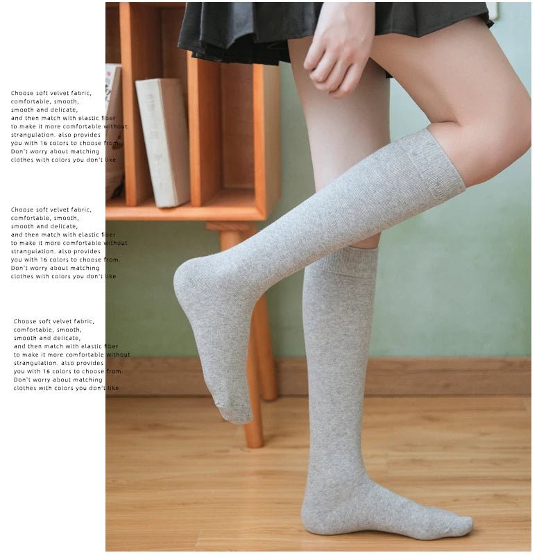 Women's JK Below - Knee High Cotton Socks – Japanese School Style - lily supply