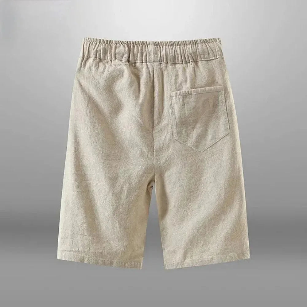 Men's Cotton Linen Beach Shorts – Casual Breathable Vacation & Gym Sweatpants