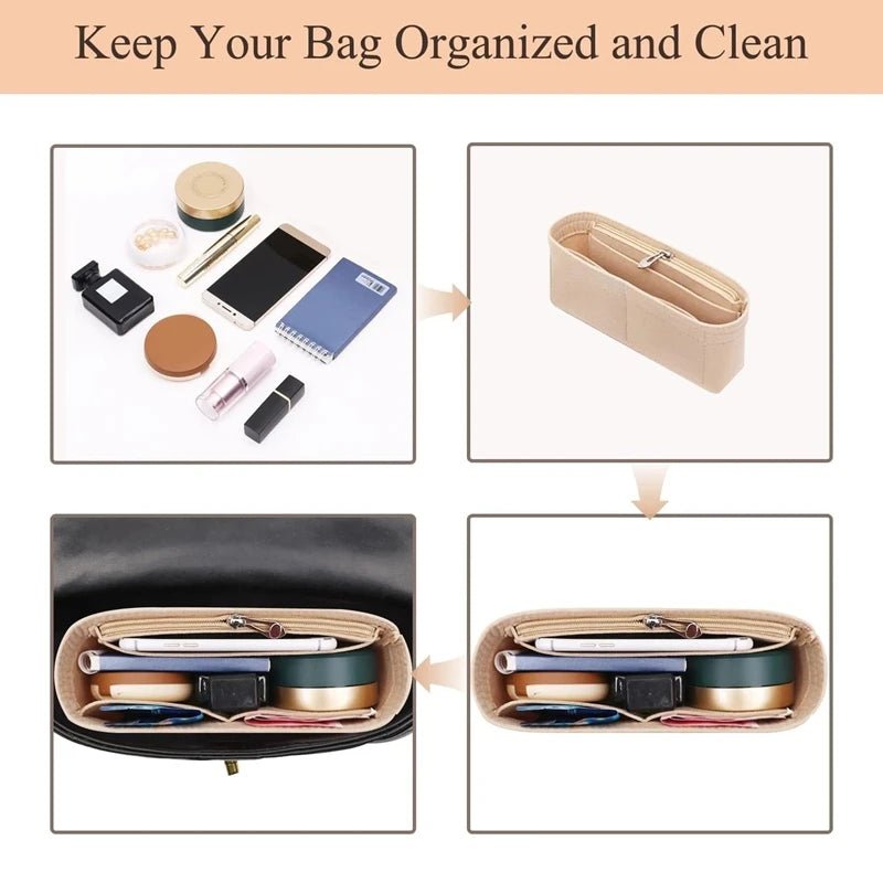 Bag Organiser for Longchamp - Multi - Pocket Inner Liner Insert for Mini Tote - lily supply