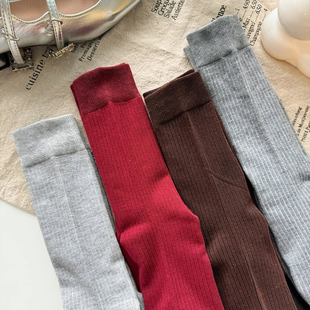 Women's Korean Stripe Pile Long Winter Socks – Warm Knee High Socks - lily supply