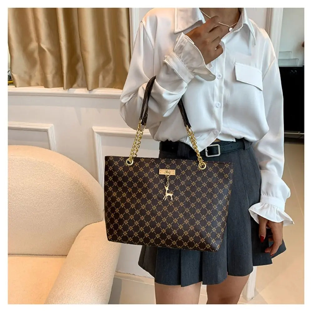 Women's Luxury Print Tote Bag - Large Capacity Fashion Shoulder Purse