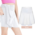 Girls Tennis Athletic Skirt with Side Pocket Shorts High Waist Active Skort for Girls Kids Teen FW103 - lily supply