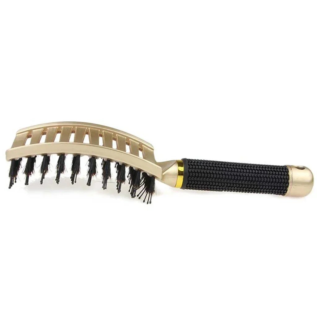 Boar Bristle Nylon Scalp Massage Comb - Wet Curly Detangle Salon Brush - lily supply