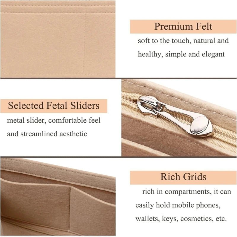 Bag Organiser for Longchamp - Multi - Pocket Inner Liner Insert for Mini Tote - lily supply