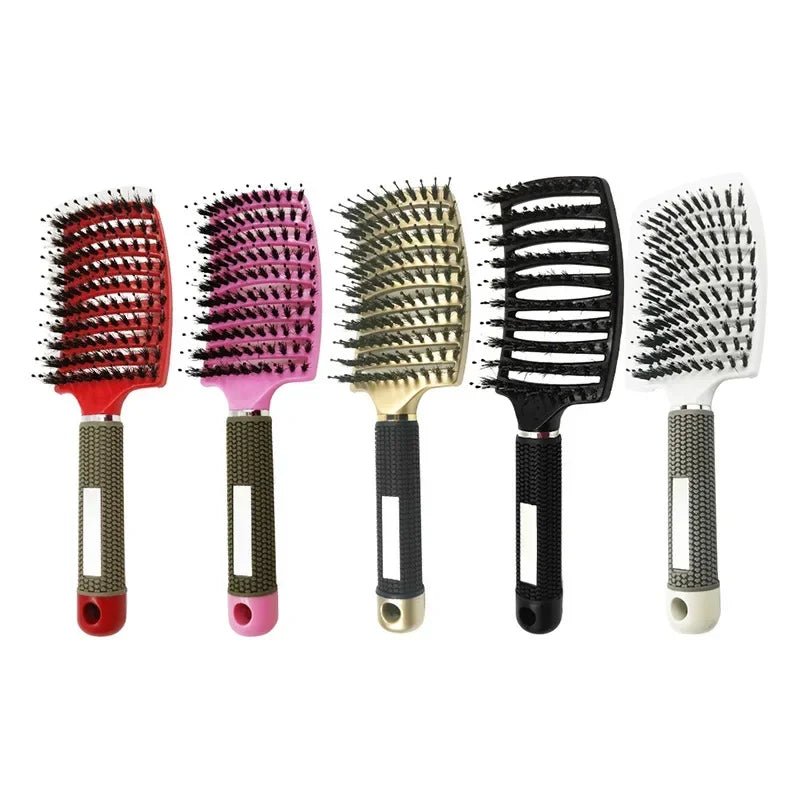 Exfoliating Bristle Hair Brush - Wet Curly Comb Salon Styling Tool - lily supply