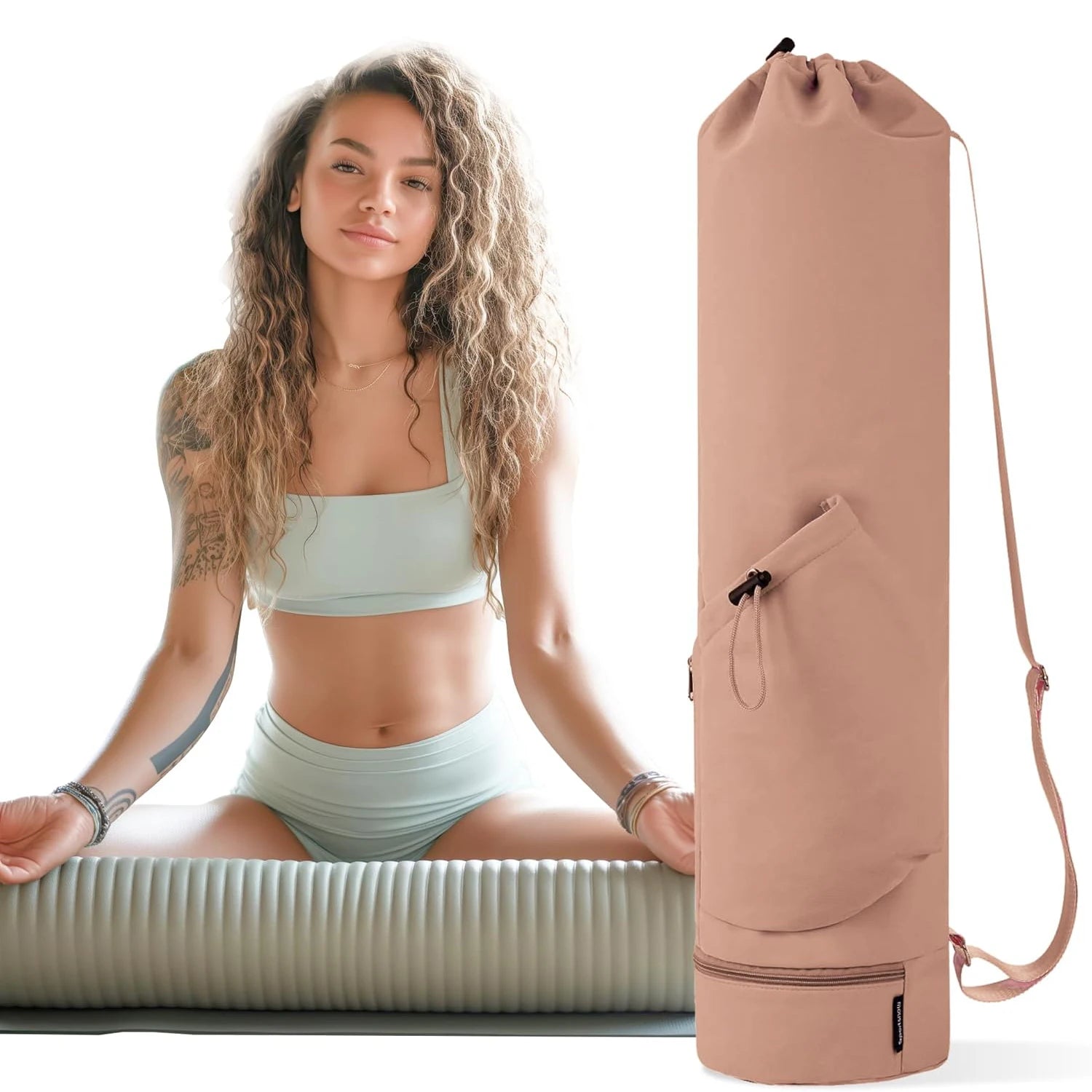 Yoga Mat Bag - Large Waterproof Tote Carrier with Adjustable Strap