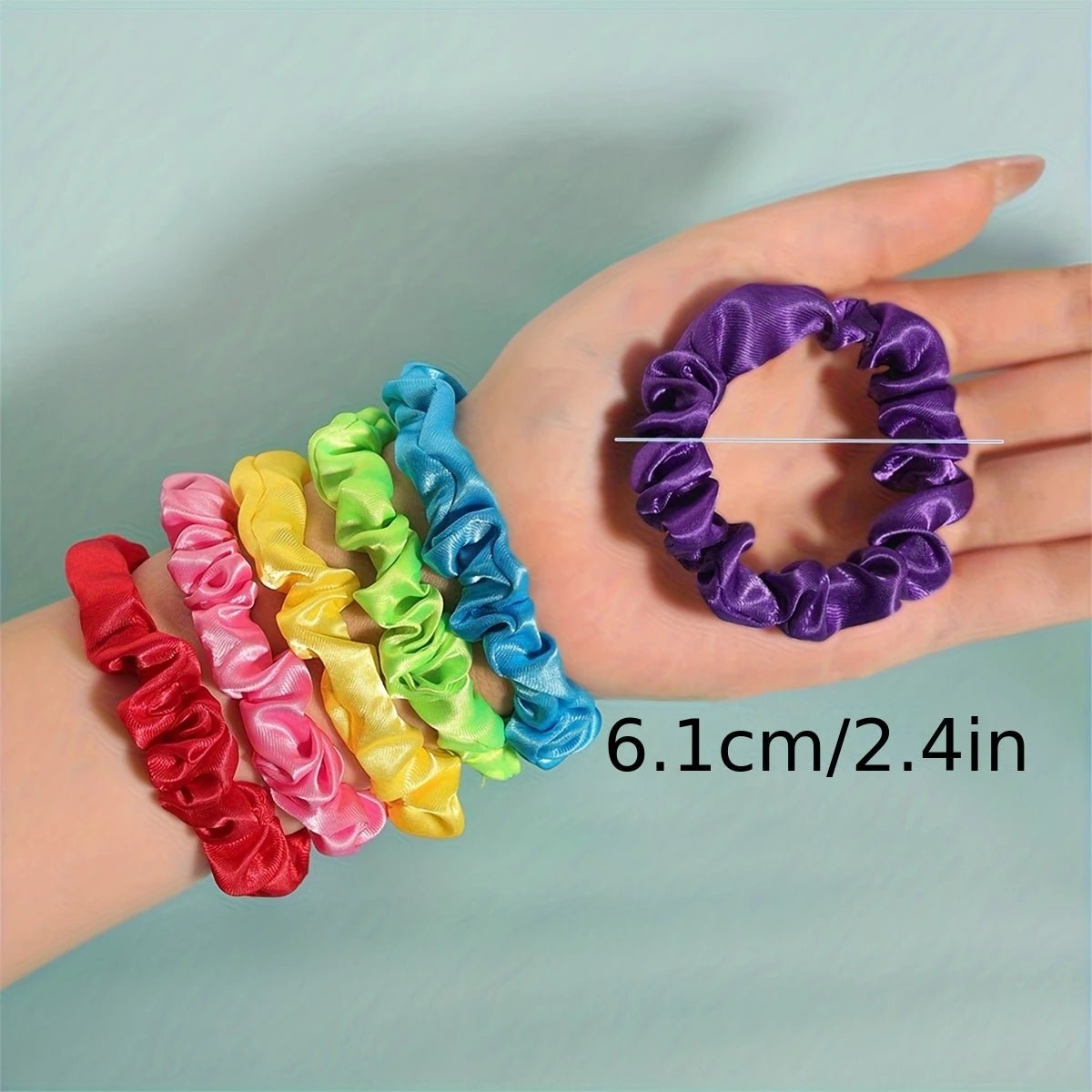 19pcs Non - Damaging Thin Scrunchies Set - Multi - Colour Mix - lily supply