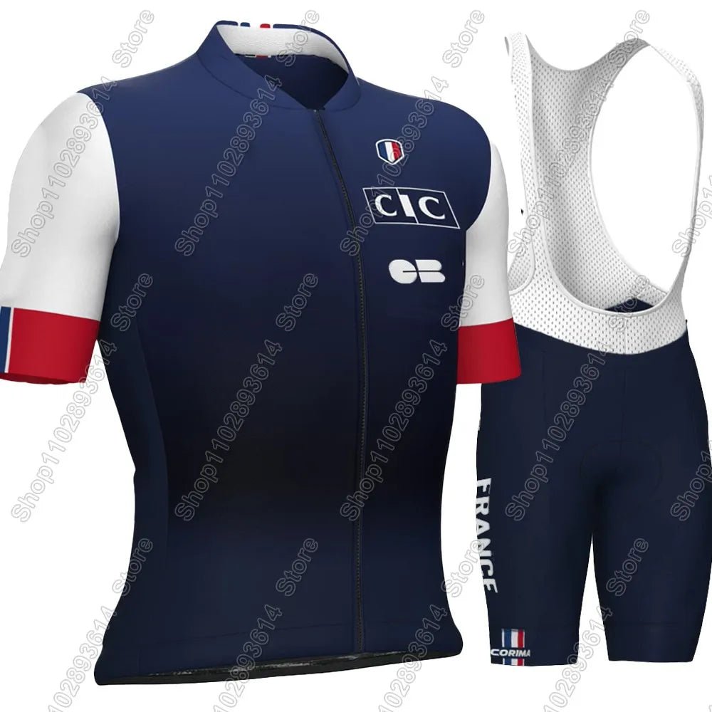 France National Team 2026 Cycling Jersey Set Summer Bicycle Clothing Road Bike Shirts Suit Bicycle Bib Shorts MTB Ropa Maillot - lily supply