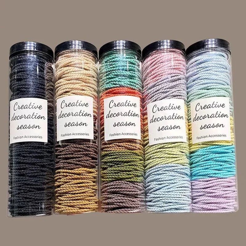 100pcs Solid Colour Elastic Rubber Band Hair Ties & Scrunchies - lily supply