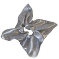 Korean Silver Square Shiny Fabric Scrunchie - Oversized Retro Ponytail - lily supply