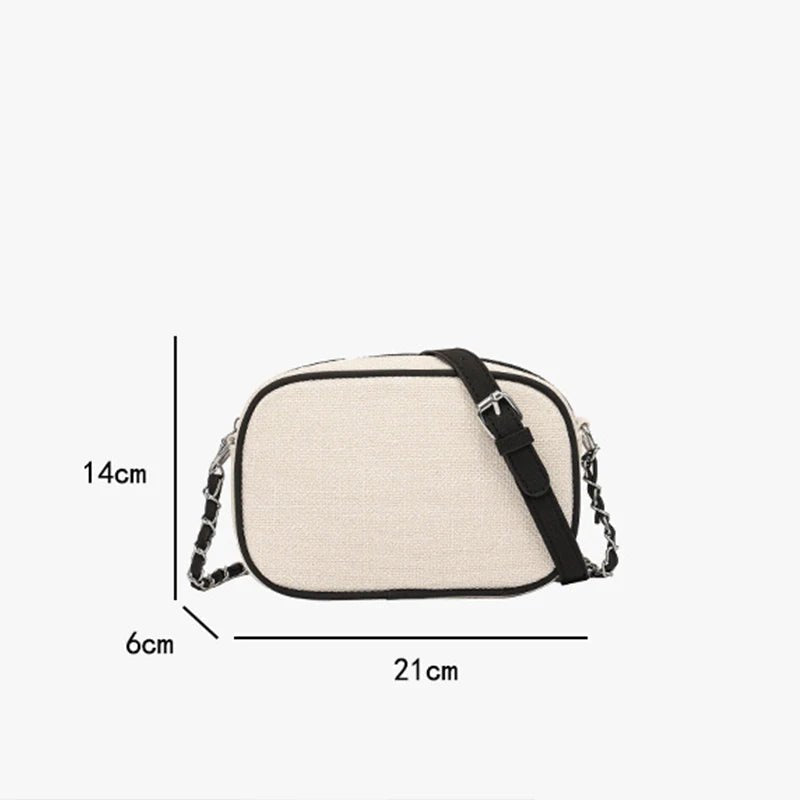 Women's Luxury Chain Canvas Shell Shoulder Bag - Designer Crossbody Purse - lily supply