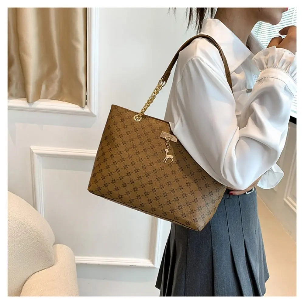 Women's Luxury Print Tote Bag - Large Capacity Fashion Shoulder Purse
