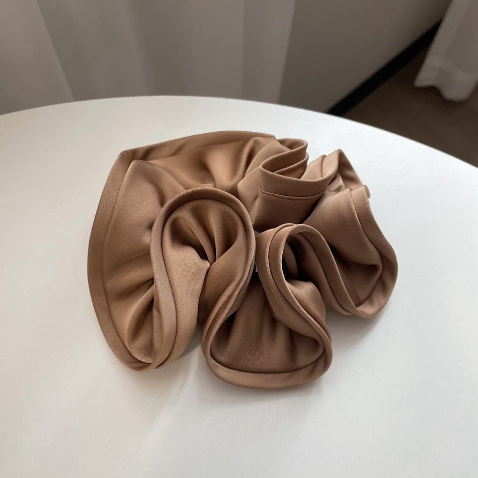 Korean Big Size Ruffle Scrunchie - Elegant Ribbon Updo Hair Ties - lily supply