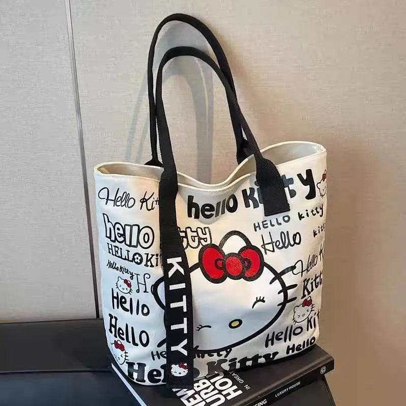 Sanrio Hello Kitty Canvas Tote Bag - Large Capacity Y2K Shoulder Bag