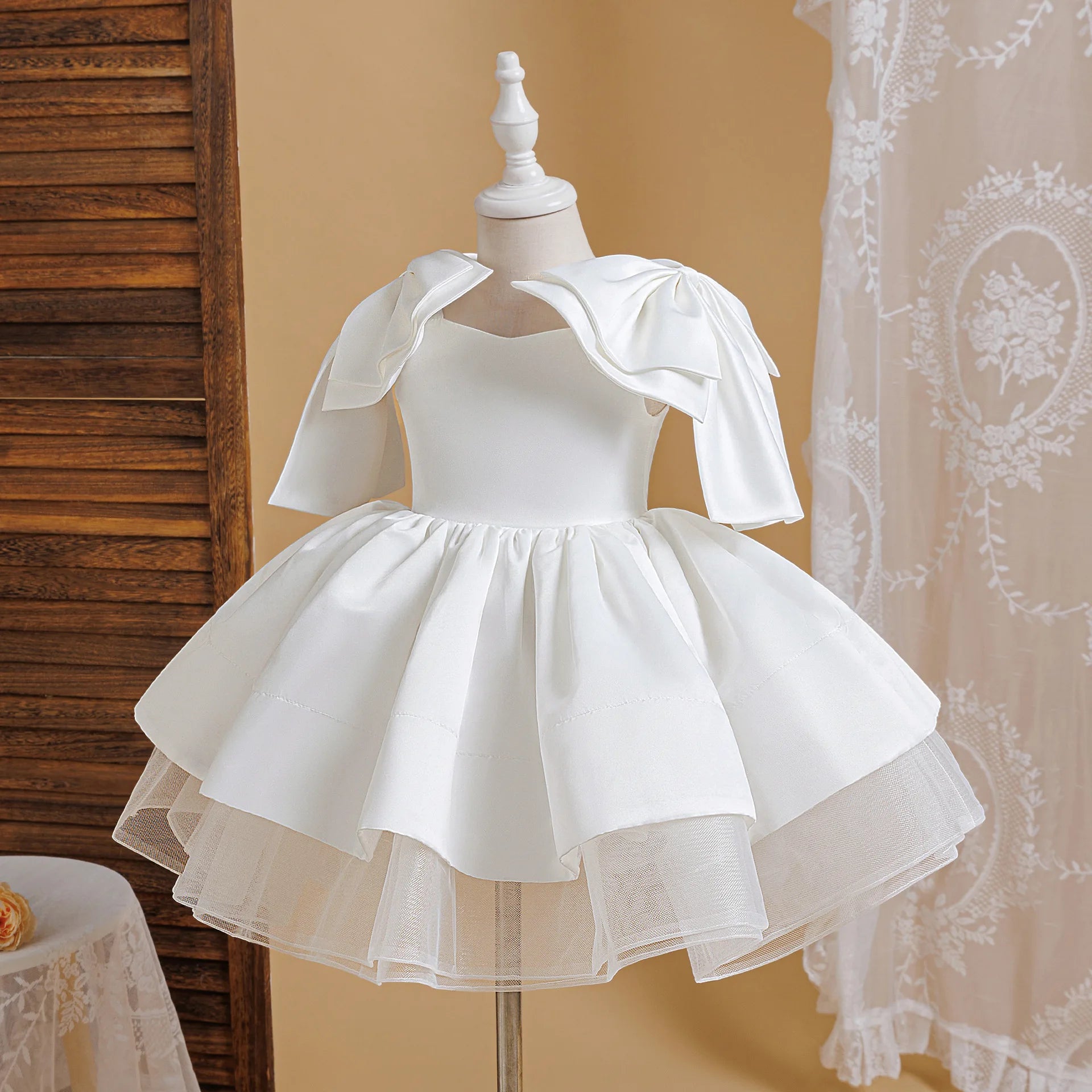 Girls Patchwork Princess Ball Gown Party Dress | Sleeveless Applique Dress Ages 4 - 7Y - lily supply