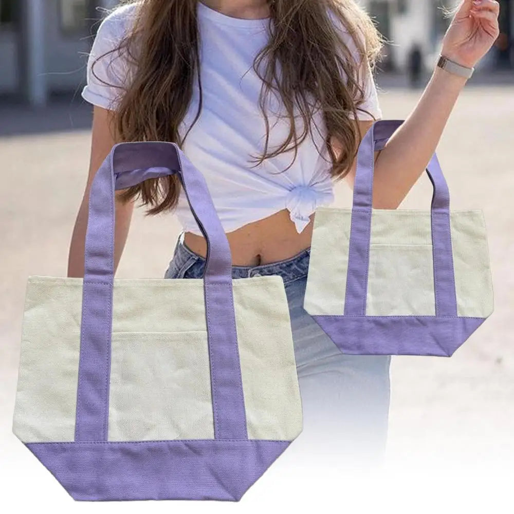 Canvas Reusable Grocery Tote Bag - Fashionable for Women Men Students