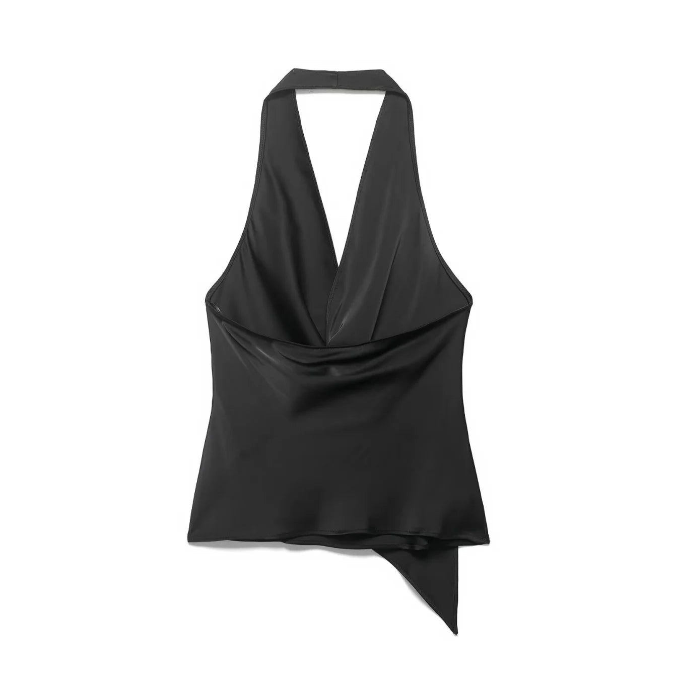 Women's Silk Satin Halter Asymmetric Camisole