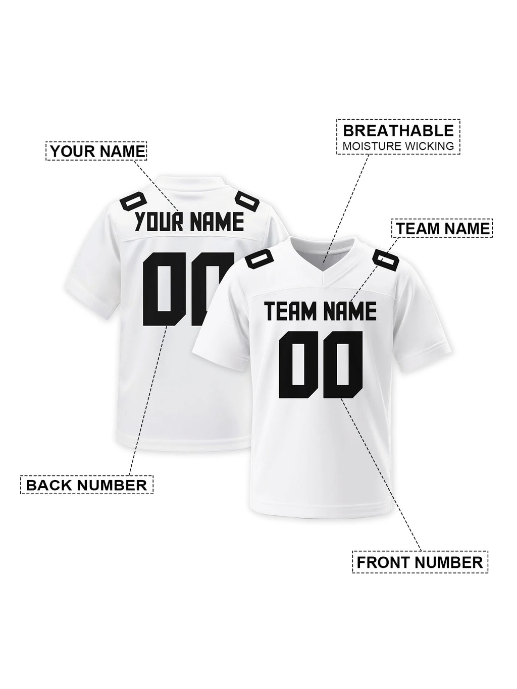 Custom American Football Jersey – Personalised Team Name & Number - lily supply