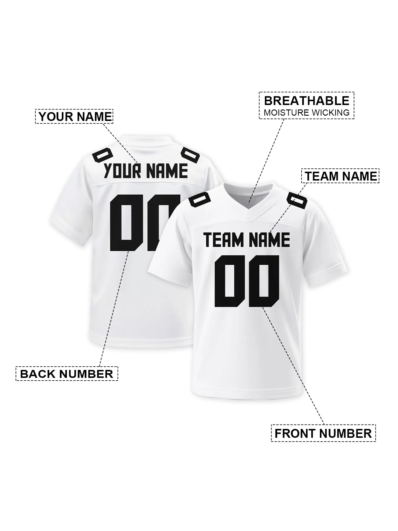 Custom American Football Jersey – Personalised Team Name & Number - lily supply