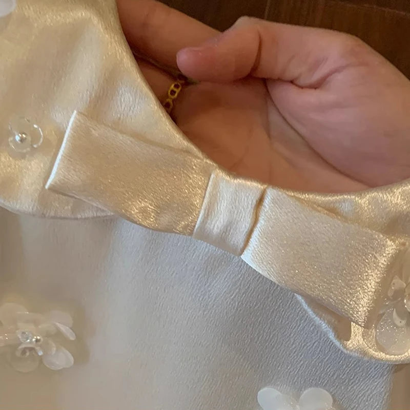 Baby Girls Lace Bow Dress - Birthday & Wedding Princess Gown
