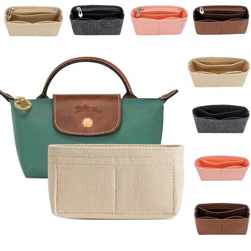 Bag Organiser for Longchamp - Multi - Pocket Inner Liner Insert for Mini Tote - lily supply
