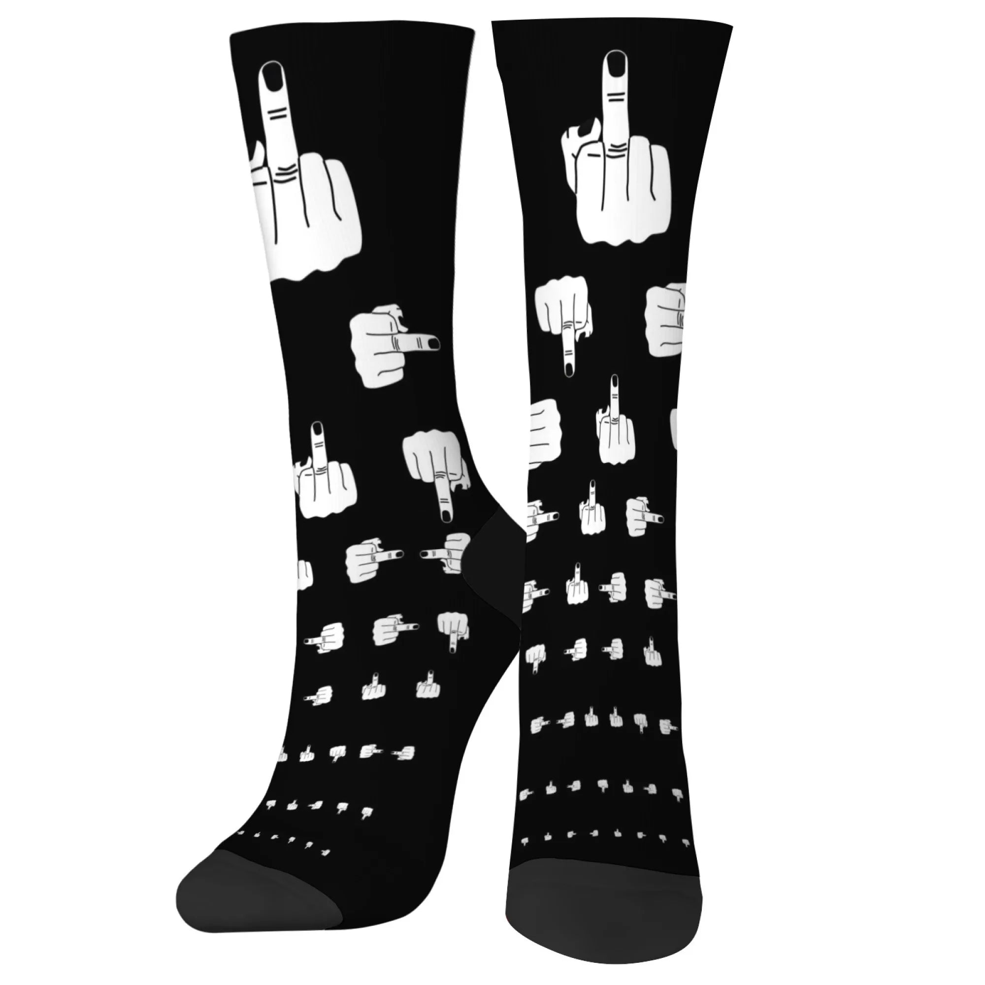 Men's Funny Finger Art Harajuku Socks - Hip Hop Novelty Party Happy Gift Socks - lily supply