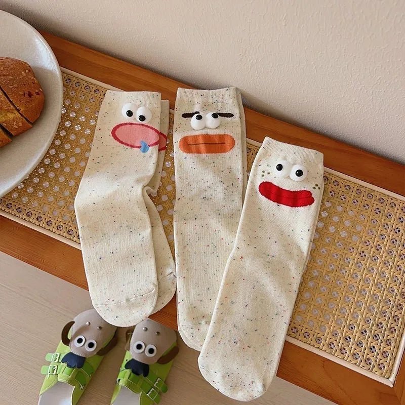 Funny Expression Women's Socks - Cute Cartoon Gift - lily supply
