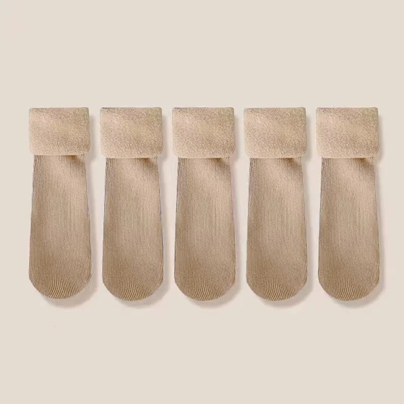 Women's Fuzzy Warm Snow Socks - 5 Pairs Thickened Sleeping Floor Stockings - lily supply