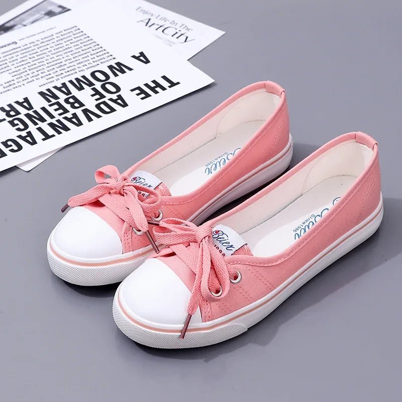 2023Sneakers Shoes for Women Zapatillas Mujer Solid Sapatilha Feminina Zapatilla Tenis Feminino Lace - up White Chaussures Plates - lily supply