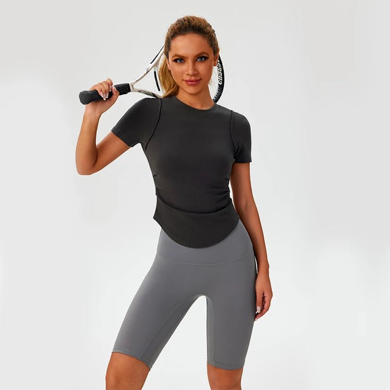 Women's T-shirts Sport Top Womans Clothing Sports Shirt Woman Women's Dry Fit T-shirt Gym Woman Clothes Fitness Compression Yoga - lily supply