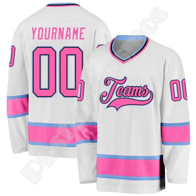 Custom Retro Hockey Jersey – Personalised Name, Team Logo & Number - lily supply
