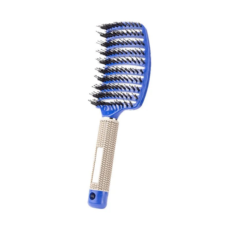 Boar Bristle Nylon Scalp Massage Comb - Wet Curly Detangle Salon Brush - lily supply
