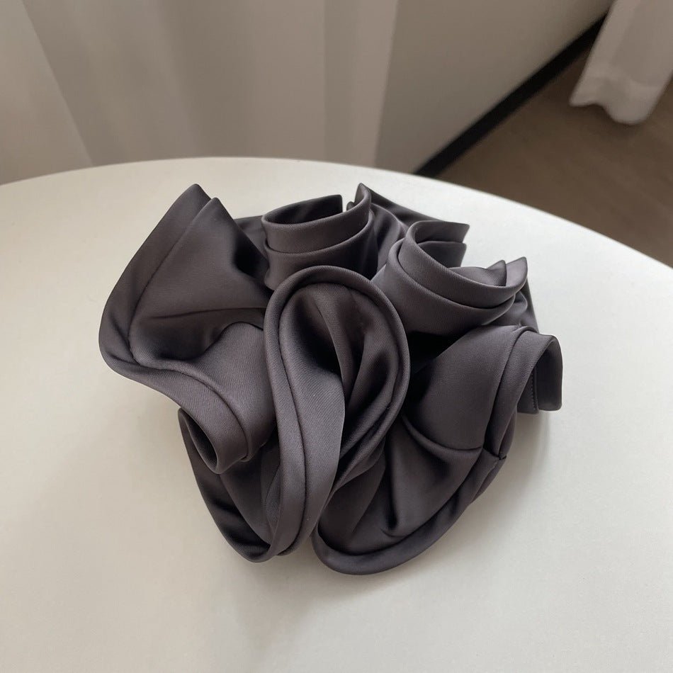 Korean Big Size Ruffle Scrunchie - Elegant Ribbon Updo Hair Ties - lily supply