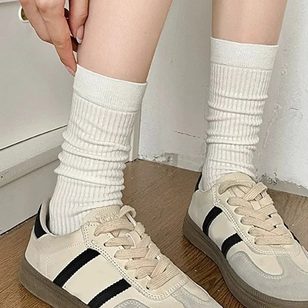 Women's Korean Stripe Pile Long Winter Socks – Warm Knee High Socks - lily supply